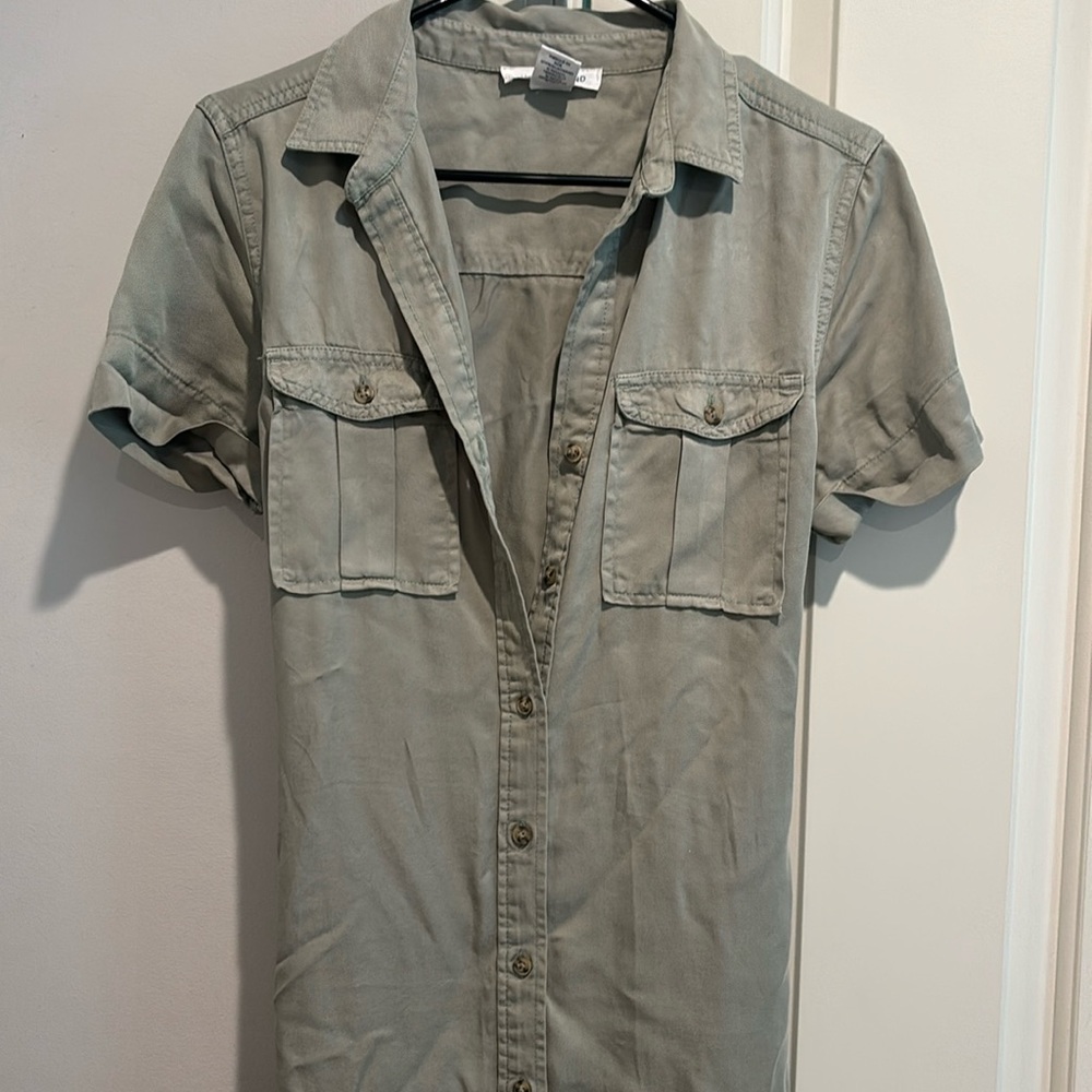 LUCKY BRAND GREEN BUTTON UP DRESS